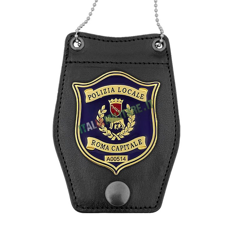 Porta Distintivo Da Cintura e Collo Polizia Locale Roma