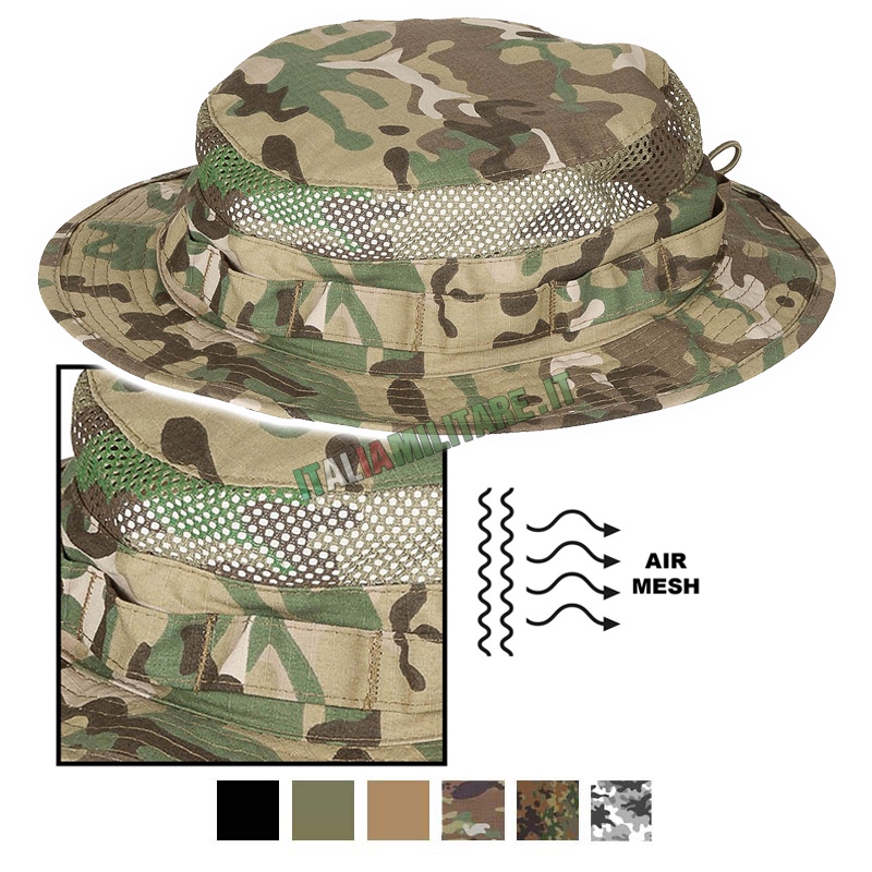 Cappello Militare Jungle Inglese MFH con Rete