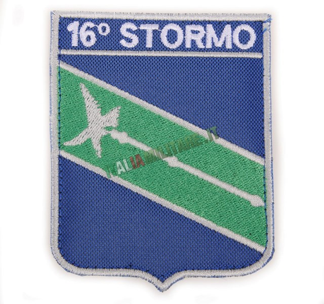Patch 16° Stormo Aeronautica Militare Verde per Mimetica Vegetata Toppa Scudetto
