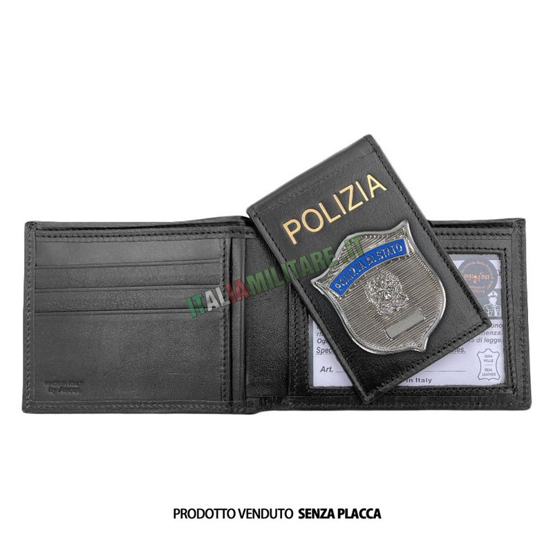 Portafoglio con Porta Distintivo Estraibile Polizia di Stato Ascot 560