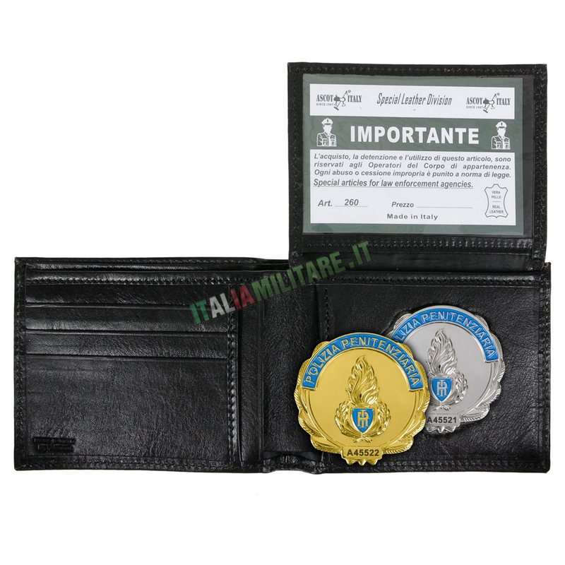 Portafoglio Porta Distintivo Occultato Polizia Penitenziaria Ascot 260