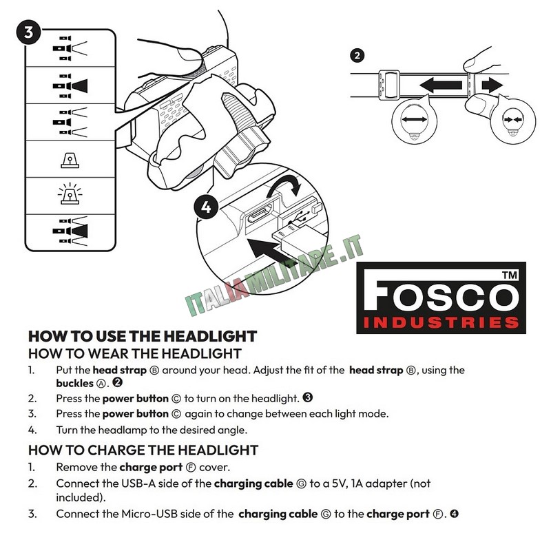 Torcia Frontale Da Testa LED Ricaricabile Pesca Caccia Zoom Cree T6 - Foto 14