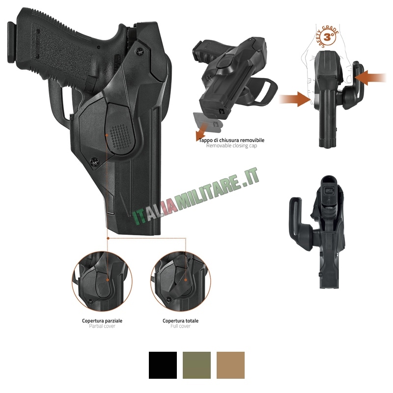 BGJ Caccia Fondina Militare Tattica di Alta qualit/à Glock Fondina per Cintura a Caduta Destra Pistola Airsoft Fondina per Glock 17 18 19 22