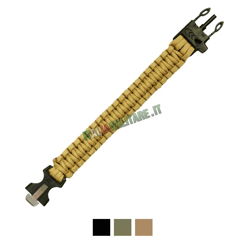 Bracciale in Paracord con Acciarino e Fischio