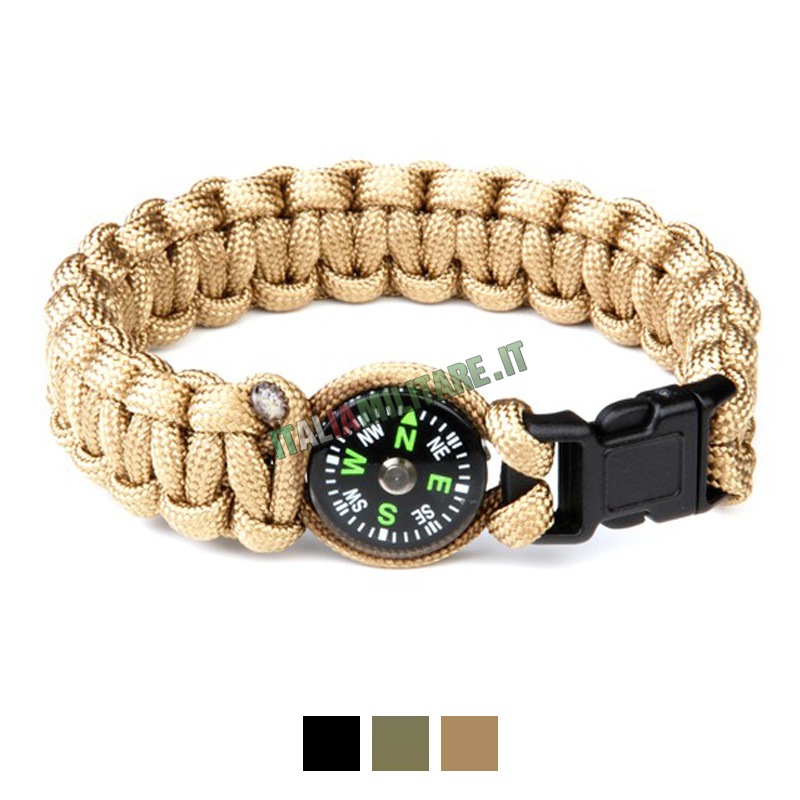 Bracciale in Paracord Militare con Bussola