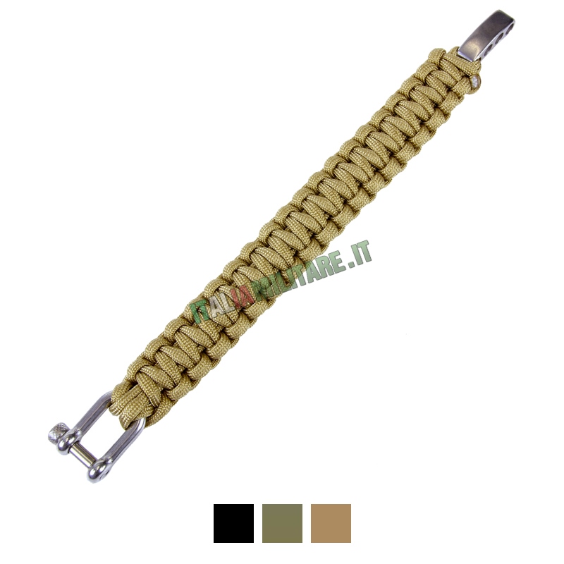 SURVIVAL PARACORD BRACELET NERO - Negozio Militare - Foto 5