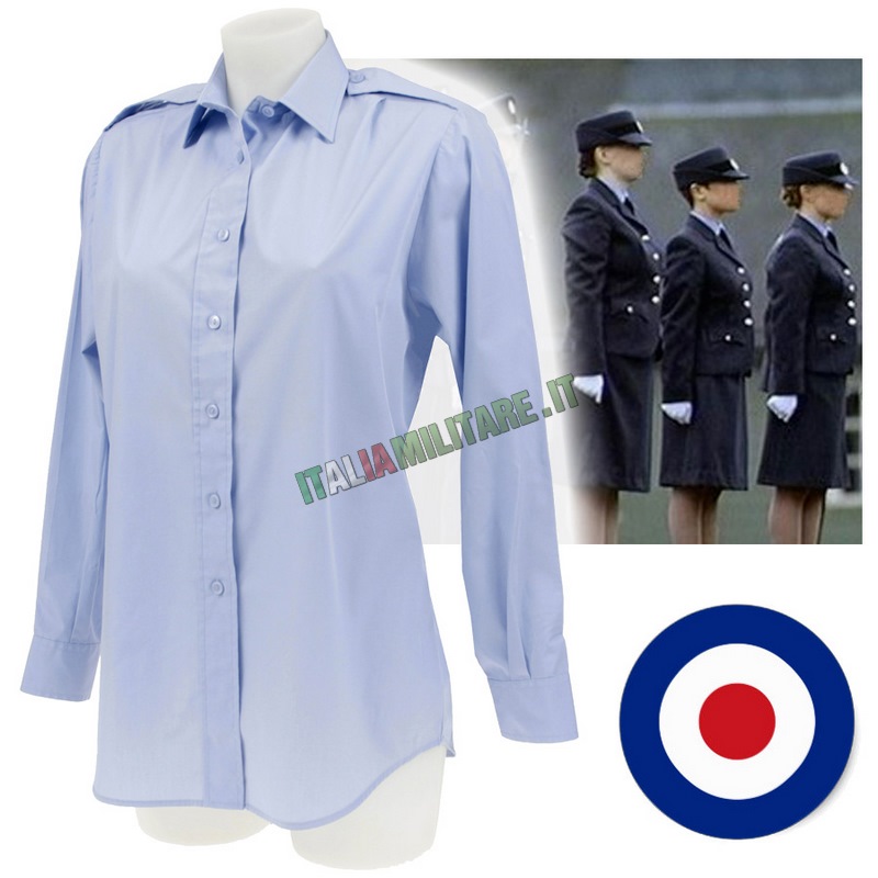 Camicia RAF Militare Inglese Originale da Donna - Manica Lunga