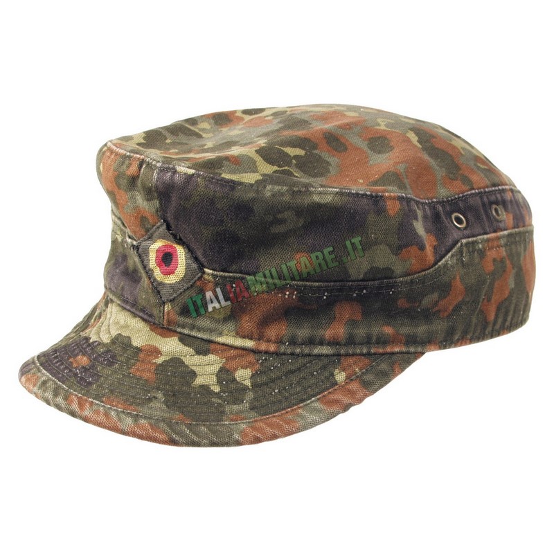 Cappello Militare Flecktarn Tedesco Originale con Visiera