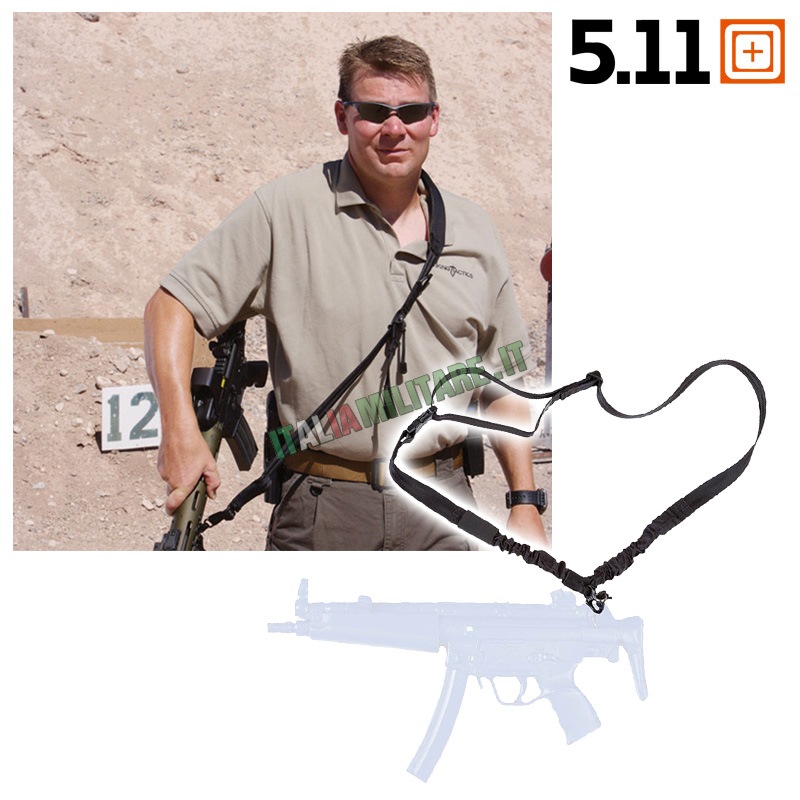 Cinghia Tattica Per Fucile A 1 Punto - Nylon Resistente, Con Gancio Metallo E Sgancio Rapido