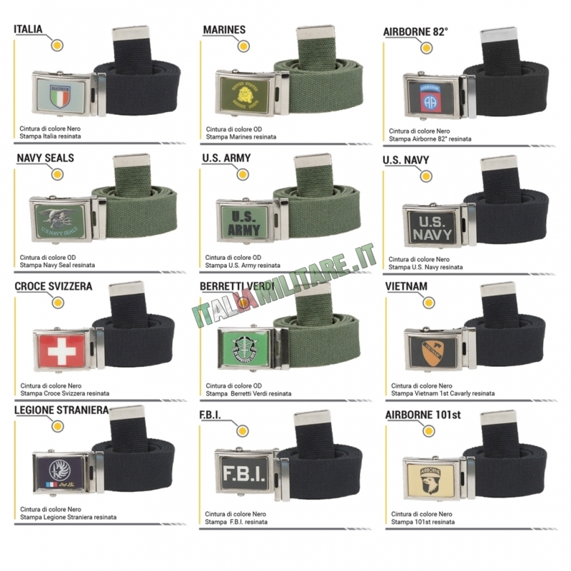 OFFERTA Cintura con Loghi Militari - Vari Modelli