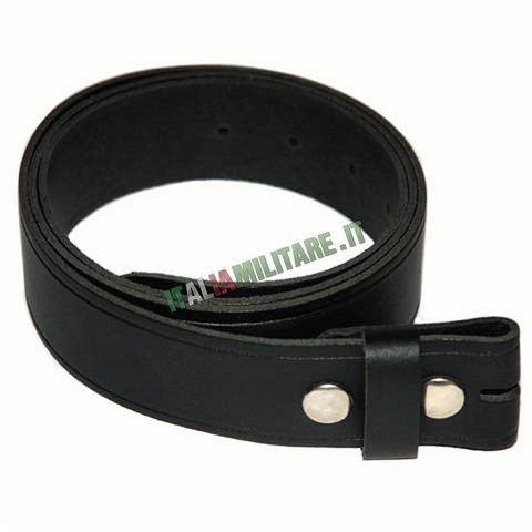 Cintura in Vera Pelle Nera Made in USA Senza Fibbia