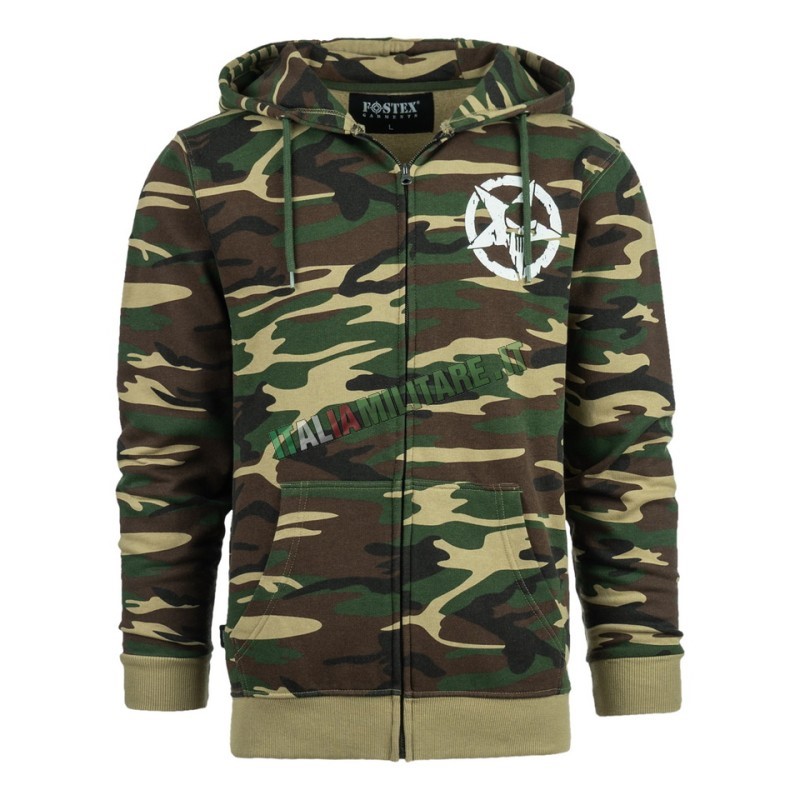 Felpa con Zip e Cappuccio Punisher Stella Alleata