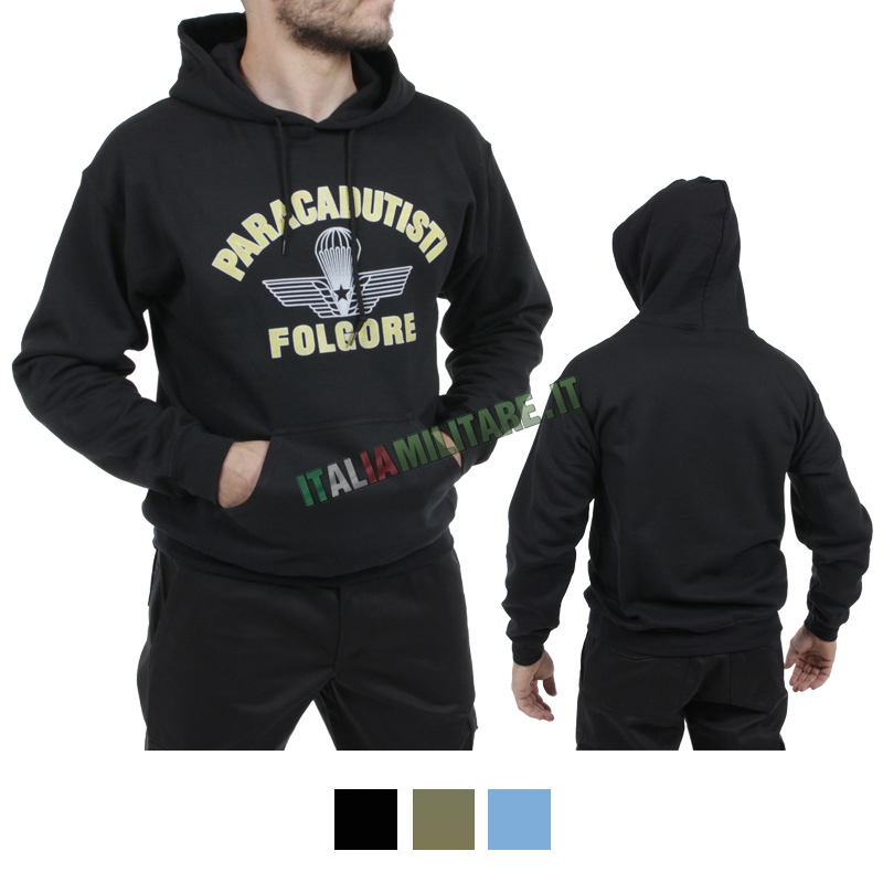 Felpa Paracadutisti Folgore con Cappuccio - Prodotto Ufficiale