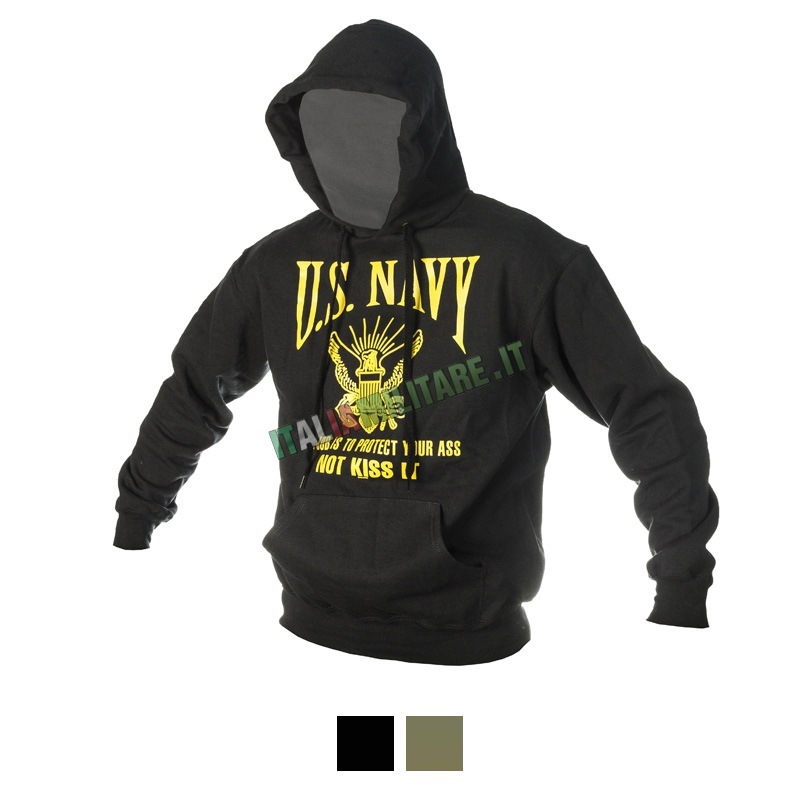 Felpa US Navy con Cappuccio