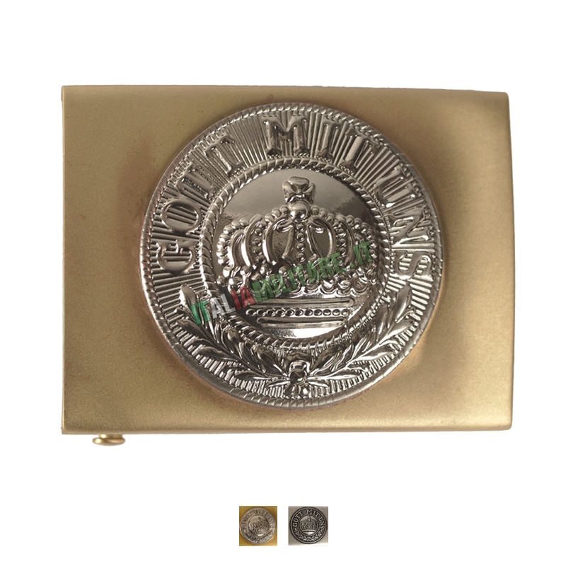 Fibbia per Cintura Tedesca GOTT MIT UNS con Corona - Reenactor