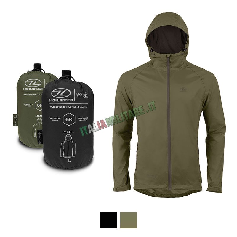 Giacca Impermeabile e Antivento Highlander Stow and Go