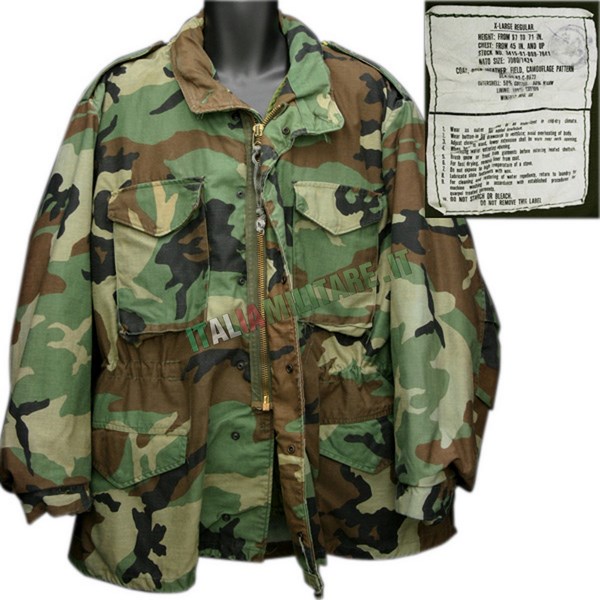 Giacca Militare Americana M65 Field Jacket ORIGINALE Woodland
