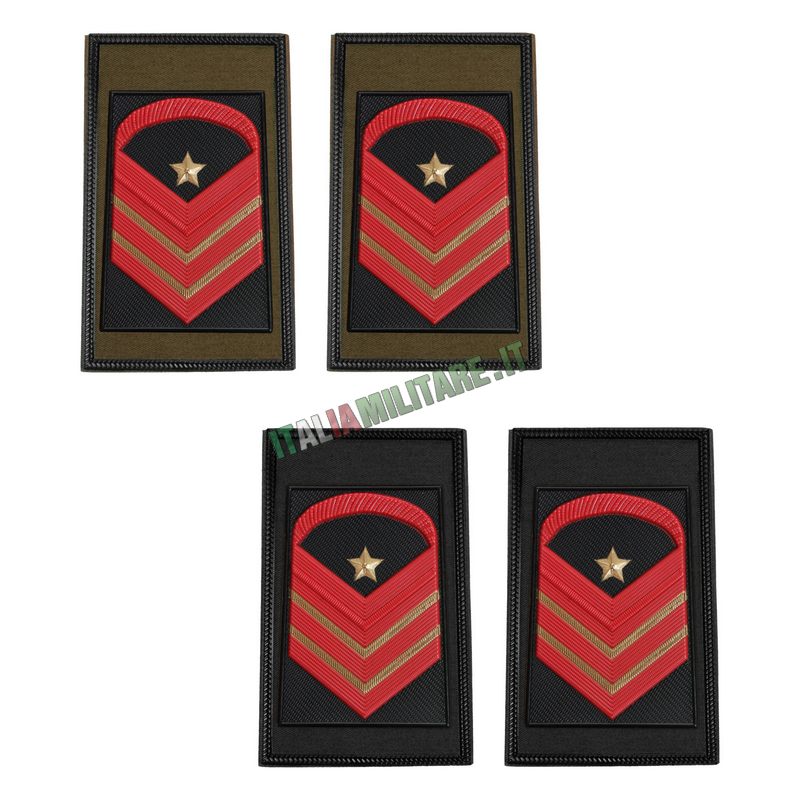 Coppia di Gradi Tubolari Esercito Italiano da Caporal Maggiore Capo Scelto QS
