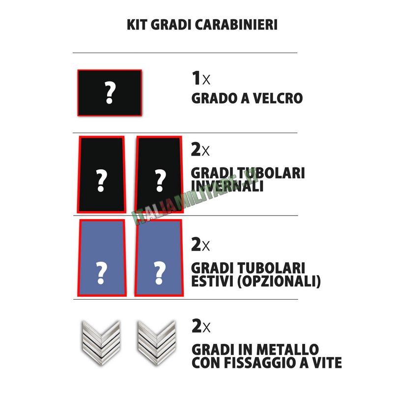 Kit Gradi Carabinieri