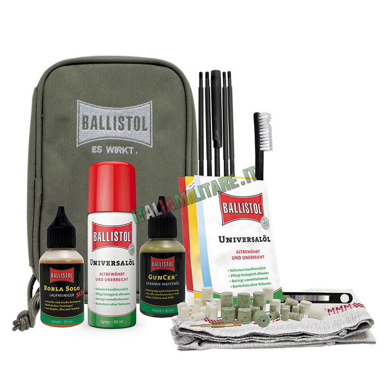 Set Manutenzione Armi da Viaggio Ballistol da 44 Pezzi