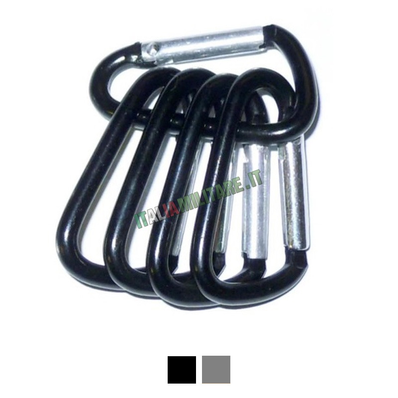 5 Moschettoni in Acciaio da 3,5 cm