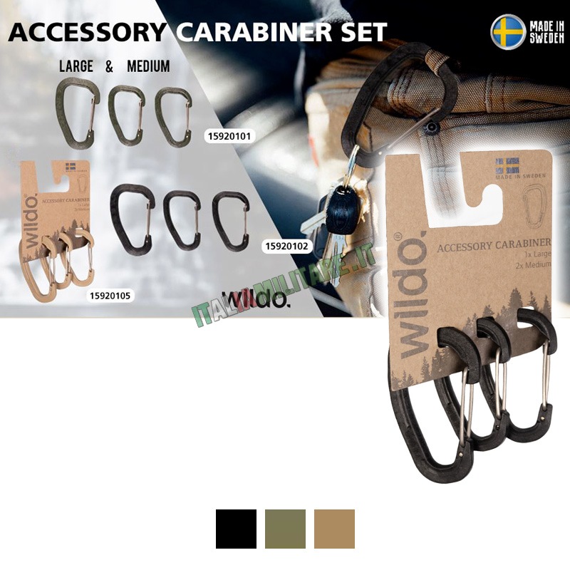 Set 3 Moschettoni Wildo