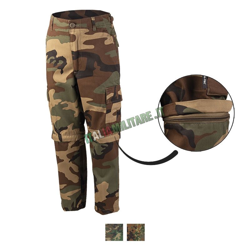 Pantaloni Militari Lunghi e Corti 2 in 1 da Bambino