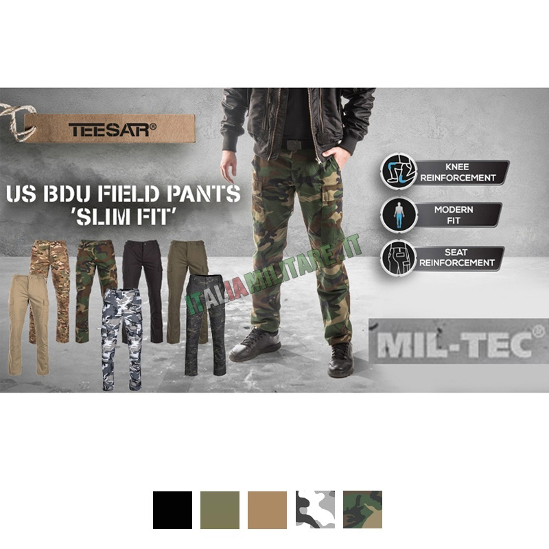 Pantaloni BDU Slim Fit Militari Miltec