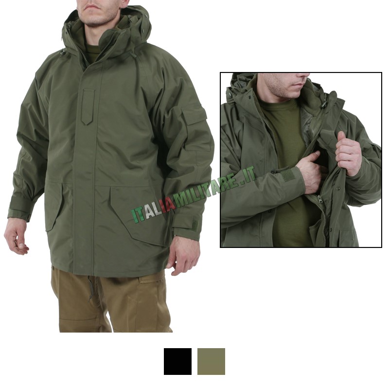 Parka Giacca Antipioggia con Pile Interno MilTec