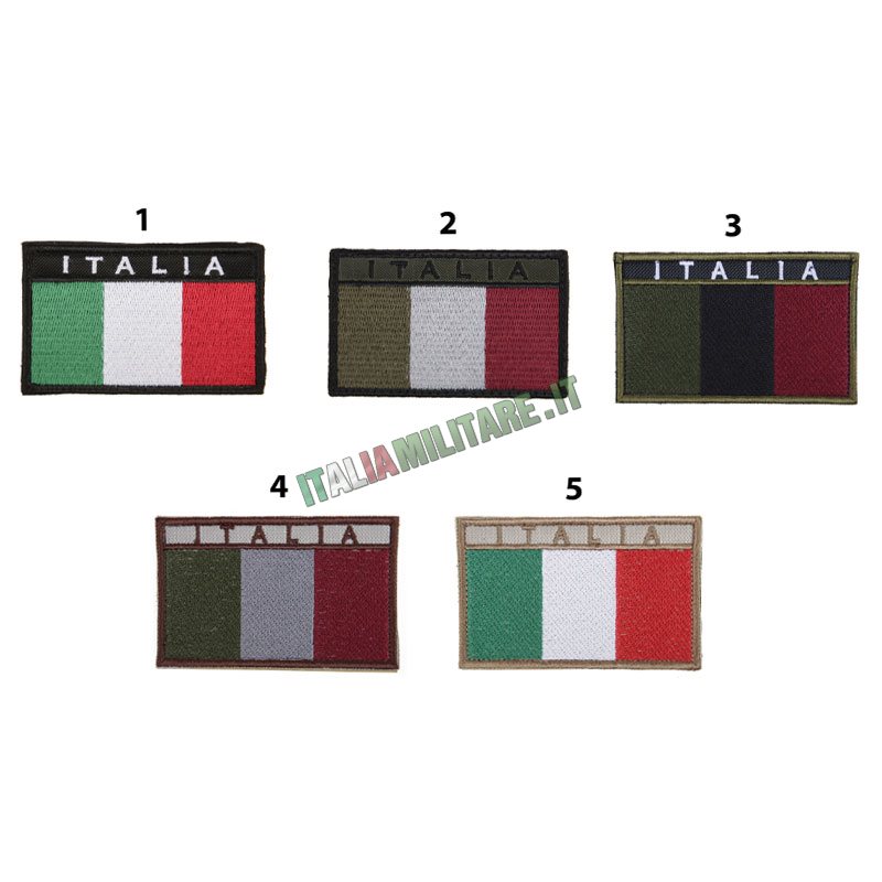 Patch Bandiera Italia Ricamata con Scratch Militare - Made in Italy