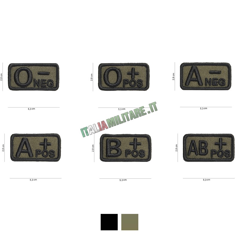 Patch Gruppo Sanguigno Militare 5,3 x 2,8