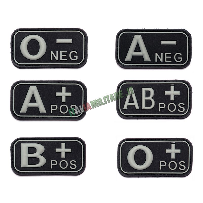 Patch Gruppo Sanguigno in Pvc Nera