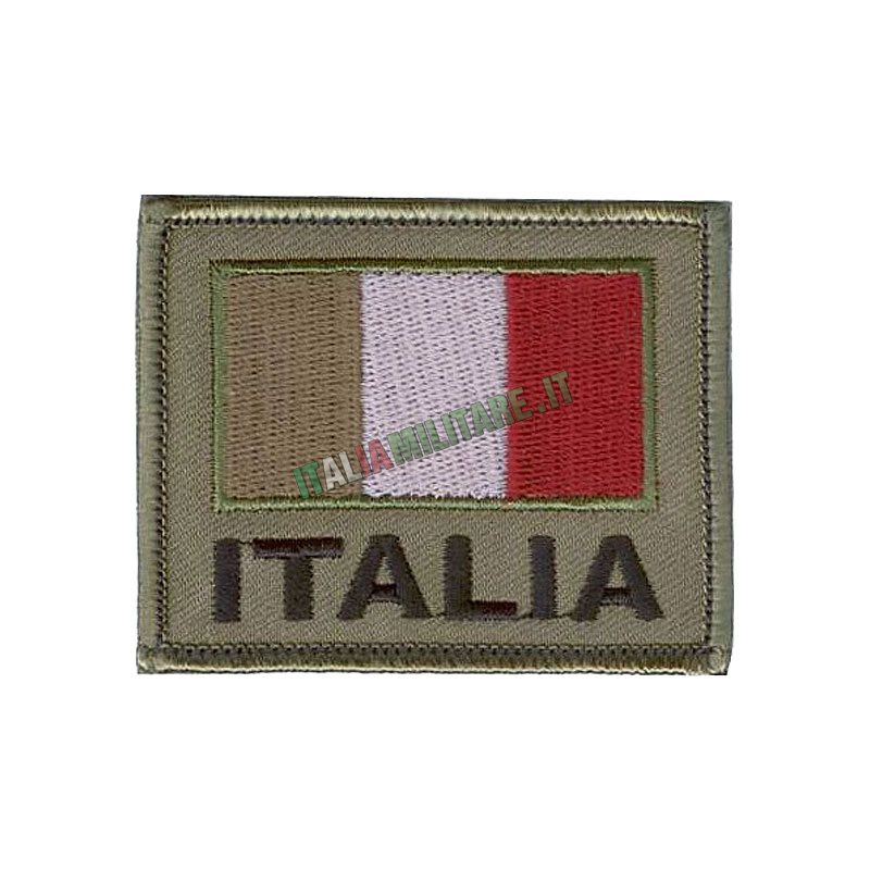 Patch Militare Italia con Bandiera e Scritta Bassa Visibilità