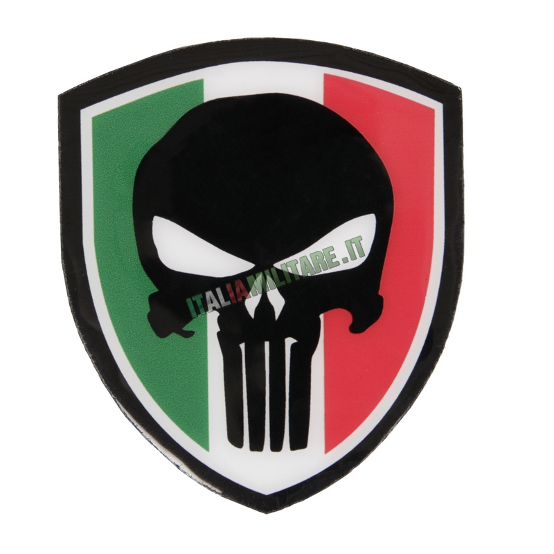 Patch Scudetto Punisher su Bandiera Italiana - Gommata