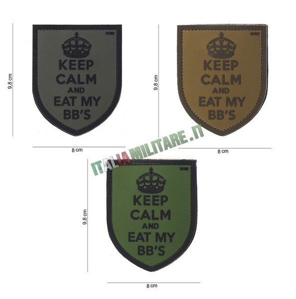 Patch Keep Calm and Eat My BBs in Pvc