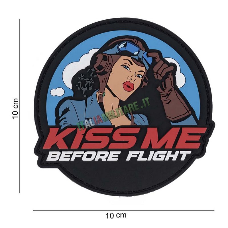 Patch Kiss Me Before Flight in Pvc
