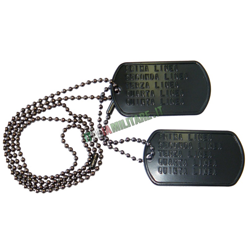 Piastrine Militari Personalizzate Nere