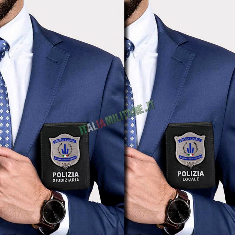Porta Distintivo da Taschino Polizia Locale/Giudiziaria Emilia Romagna Ascot 360