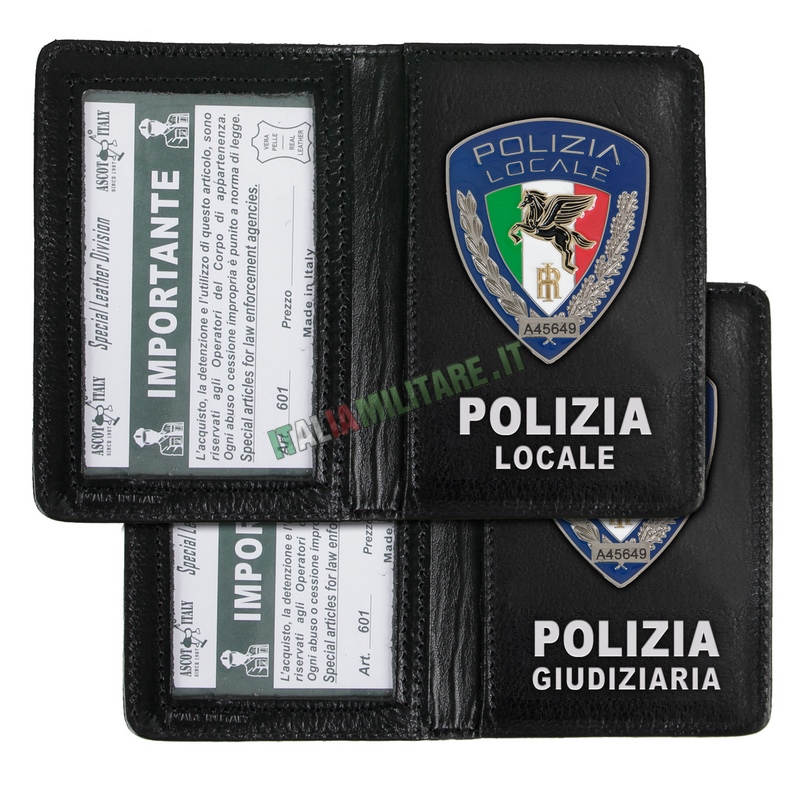 Porta Distintivo e Tessera Nuova Polizia Locale/Giudiziaria Ascot 601