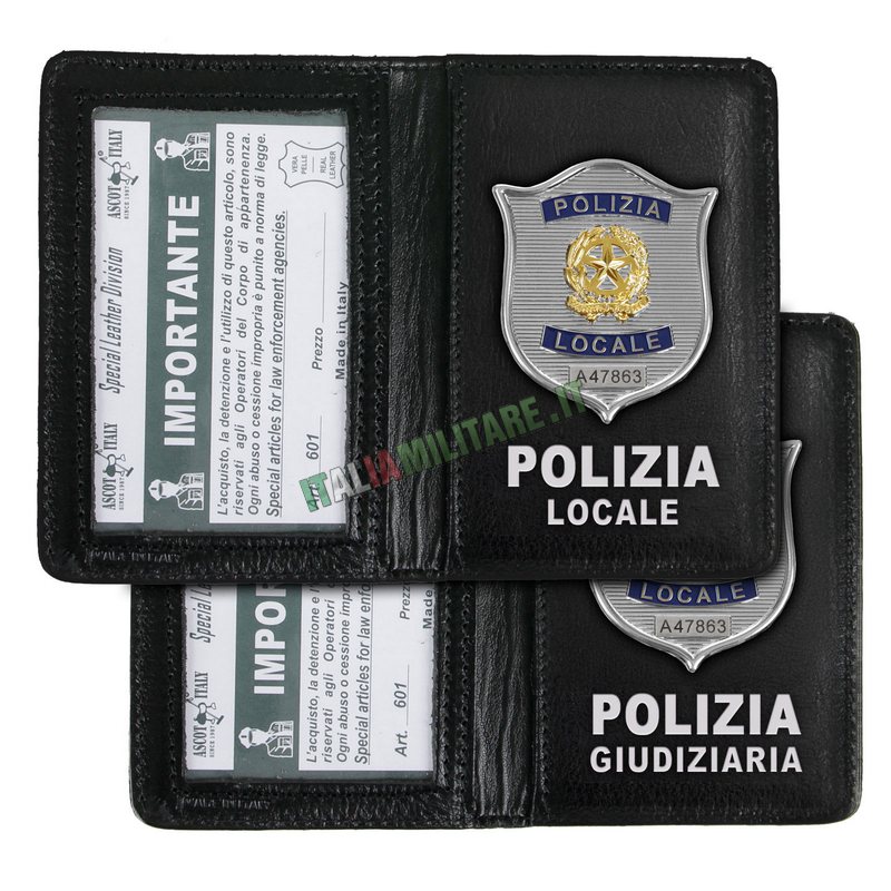 Porta Distintivo e Tessera Polizia Locale/Giudiziaria Ascot 601