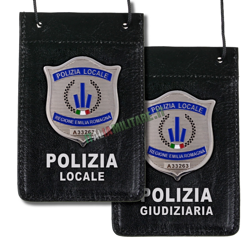Porta Distintivo Da Collo Polizia Locale/Giudiziaria Emilia Romagna Ascot 602