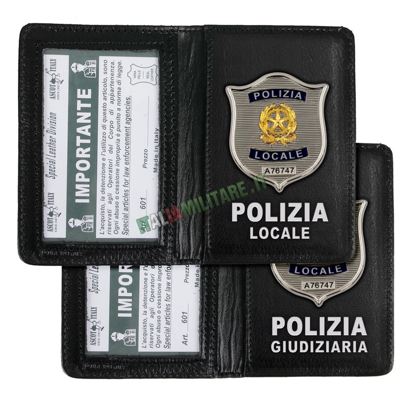 Porta Distintivo e Tessera Polizia Locale/Giudiziaria Ascot 601