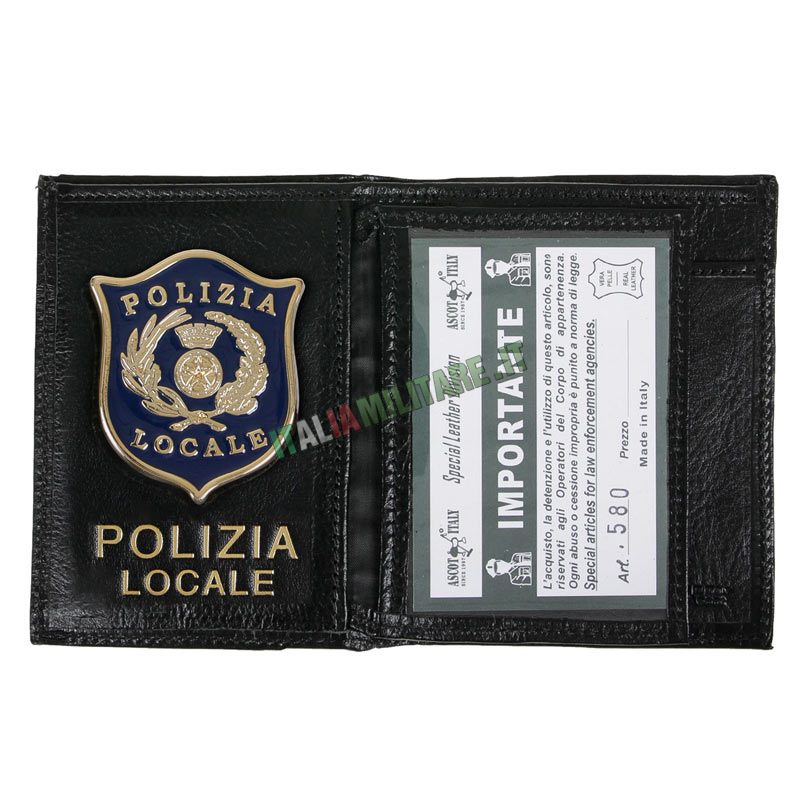 Portafoglio Porta Distintivo Occultabile Polizia Locale AS16 Ascot 580