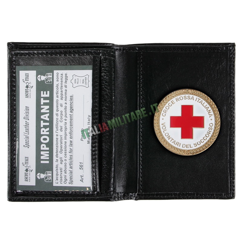 Portafoglio Porta Distintivo Occultabile Croce Rossa Ascot 561
