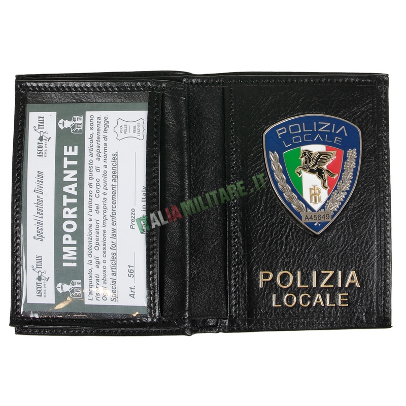 Portafoglio Porta Distintivo Occultabile Nuova Polizia Locale Ascot 561