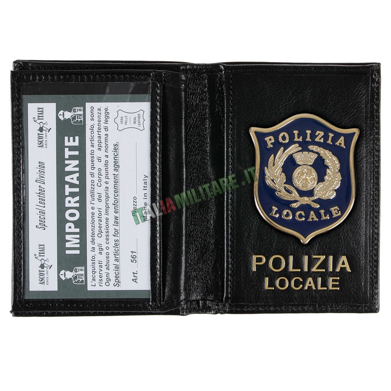 Portafoglio Porta Distintivo Occultabile Polizia Locale Ascot 561