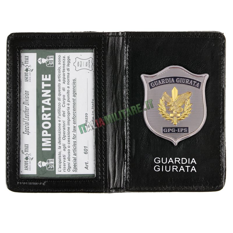Porta Distintivo e Tessera Guardia Giurata GPG-IPS Ascot 601