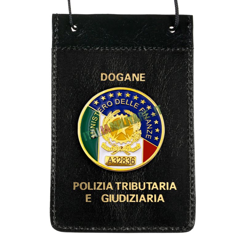 Porta Distintivo Da Collo Polizia Tributaria e Giudiziaria - Dogane Ascot 602