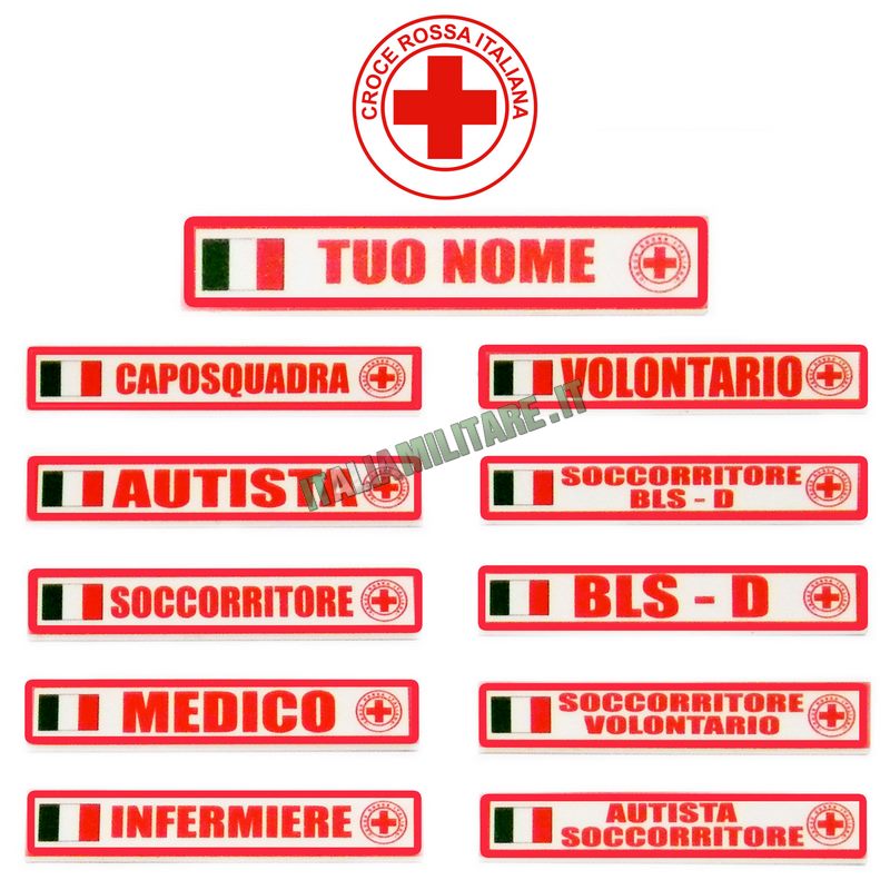 Targhetta Qualifica o Nome Croce Rossa