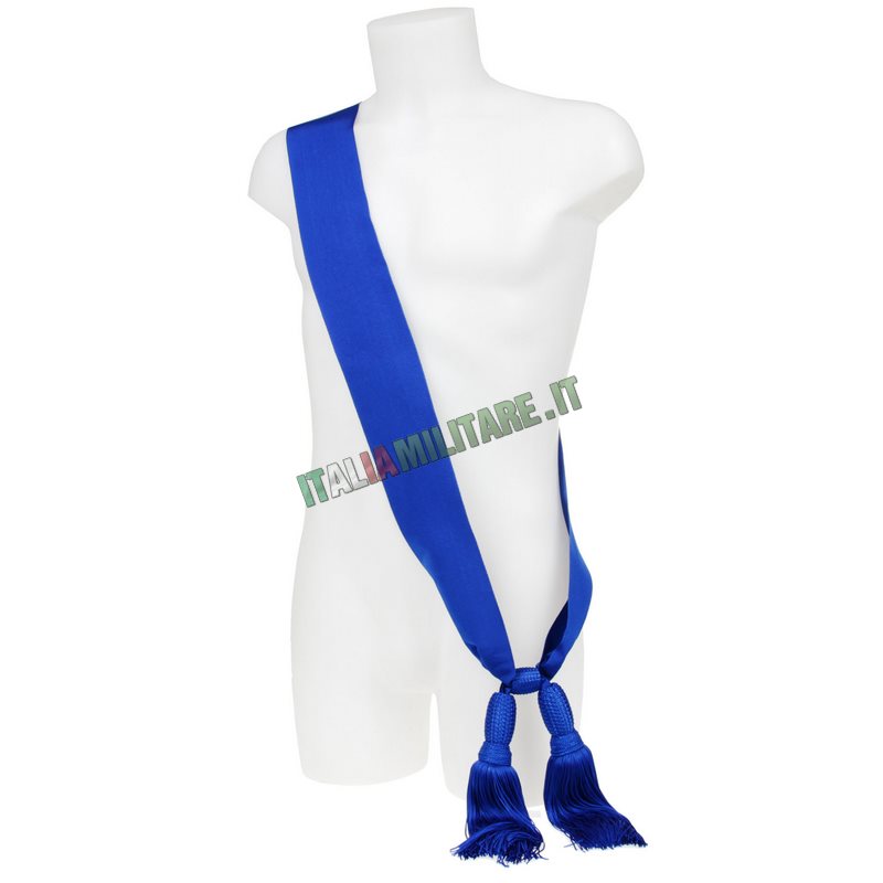 Fascia Sciarpa in Seta Militare Blu da Ufficiale